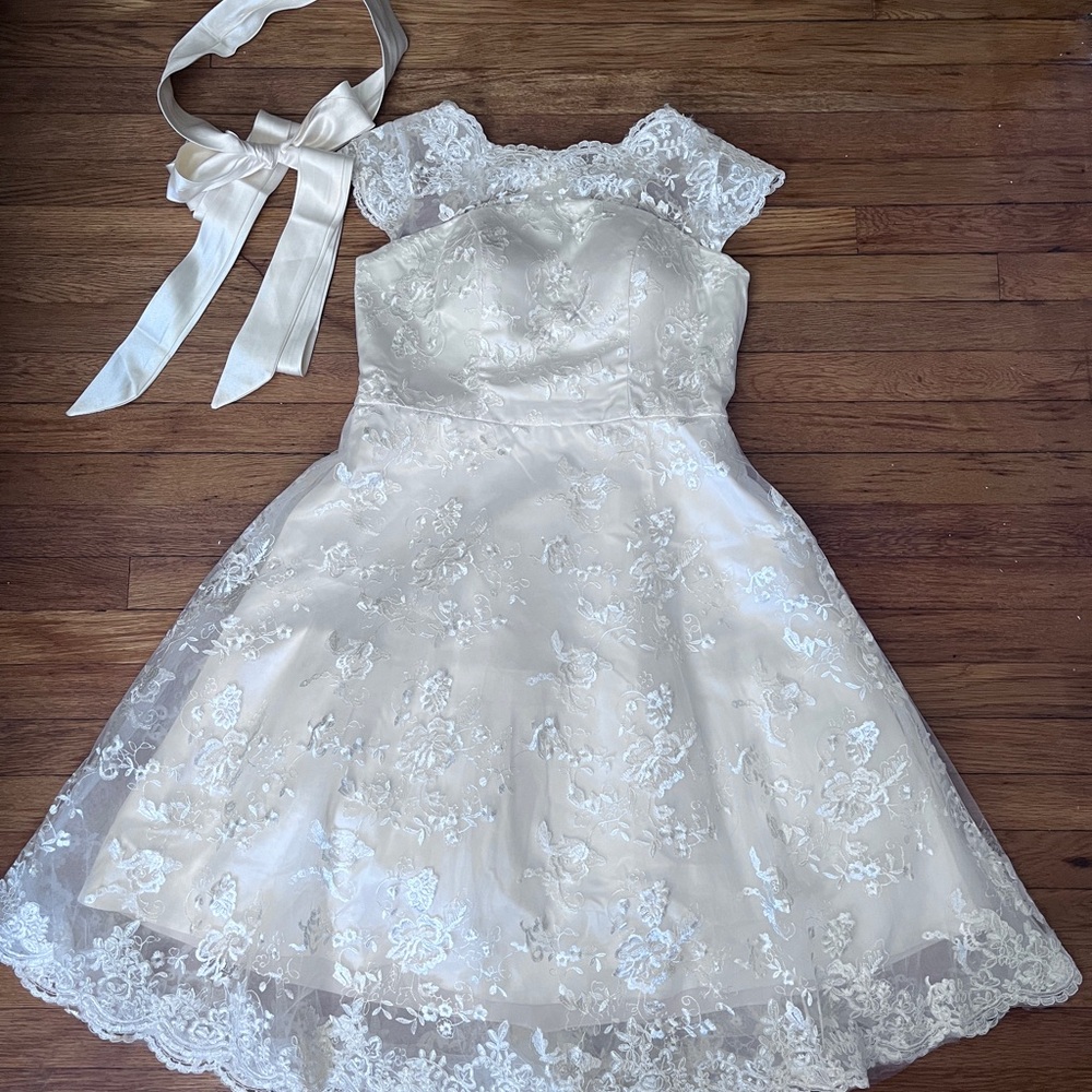 AbaoWedding Women’s Lace Cocktail or Wedding Dress, Size 10 - Picture 3 of 10